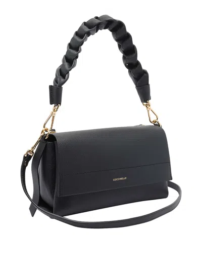 Coccinelle Boheme Grana Double Shoulder Bag In Black