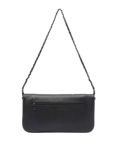 Zadig & Voltaire Rock Nano Grained Leather Punk In Black