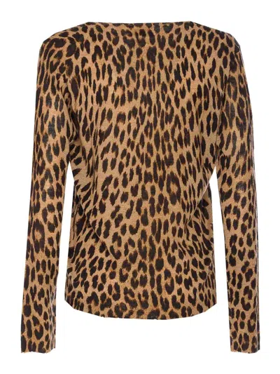 Zadig & Voltaire Rivy Cp Leopard Print Cashmere Sweater In Brown