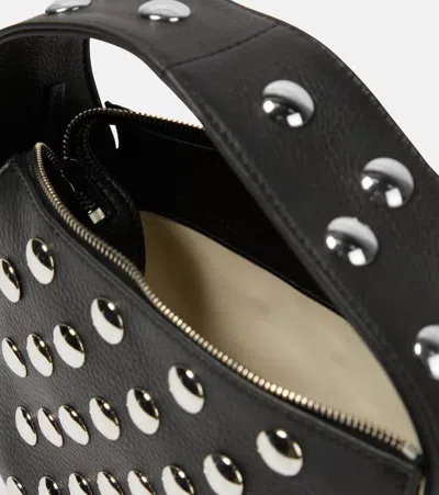 Khaite Elena Small Studded Textured-leather Shoulder Bag In Black