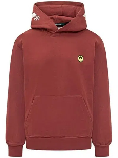 Barrow Knitwear Hoodie With Kangaroo Pocket In Red