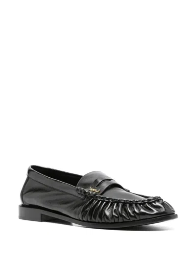 Saint Laurent Le Loafer Supple In Shiny Leather Shoes In Black