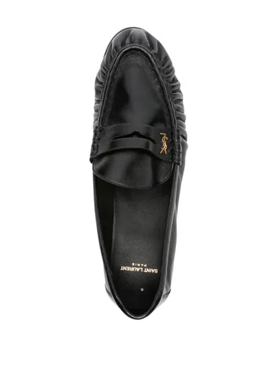 Saint Laurent Le Loafer Supple In Shiny Leather Shoes In Black