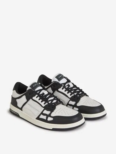 Amiri Mens Black Skel Top Bandana-print Leather Low-top Trainers In White
