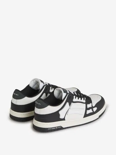 Amiri Mens Black Skel Top Bandana-print Leather Low-top Trainers In White