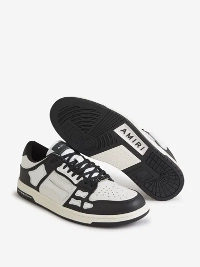 Amiri Mens Black Skel Top Bandana-print Leather Low-top Trainers In White