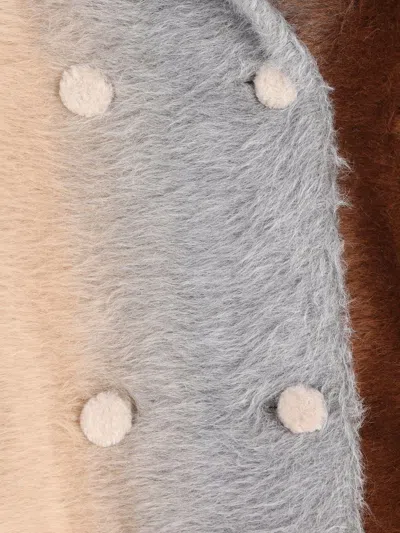 Fendi Double-breasted Color-block Coat In Brown