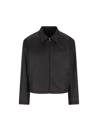 Prada Giubbino Imbottito In Re-nylon Nero Uomo In Black