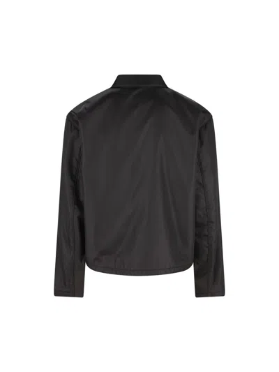 Prada Giubbino Imbottito In Re-nylon Nero Uomo In Black