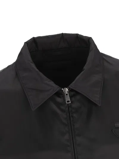 Prada Giubbino Imbottito In Re-nylon Nero Uomo In Black