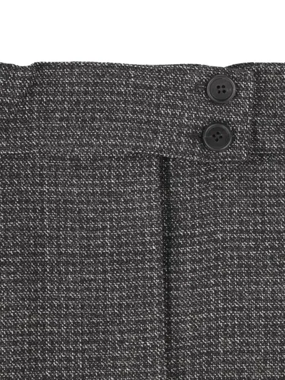 Prada Wool Mini Skirt With Vichy-pattern In Black
