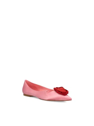 Roger Vivier Rose Vivier Embellished Cutout Satin Ballet Flats In Pink