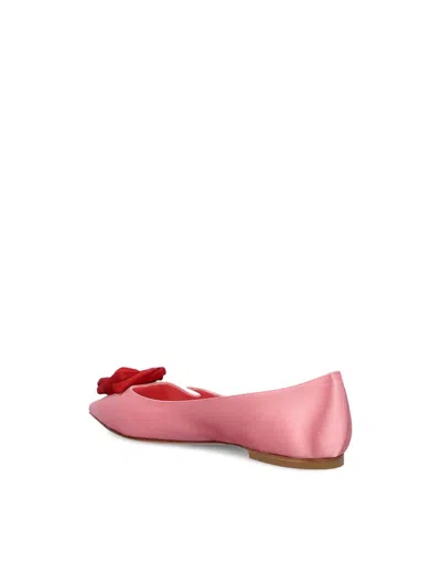 Roger Vivier Rose Vivier Embellished Cutout Satin Ballet Flats In Pink