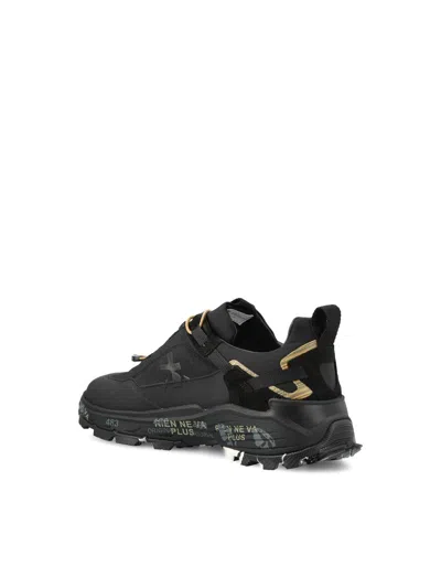 Premiata Sneakers Trail Black With Technical Details In Black