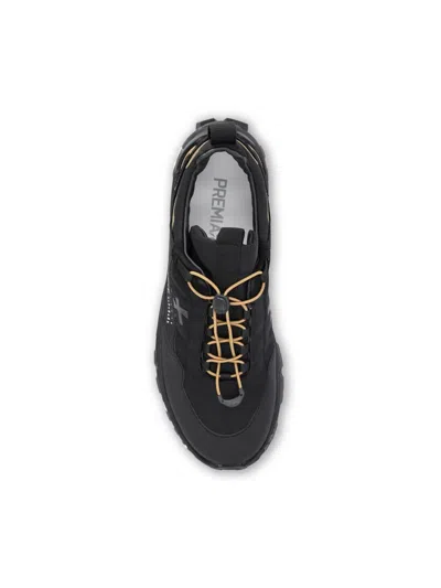 Premiata Sneakers Trail Black With Technical Details In Black