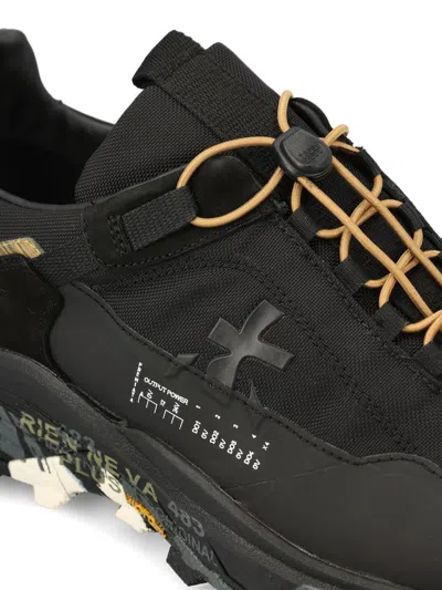 Premiata Sneakers Trail Black With Technical Details In Black