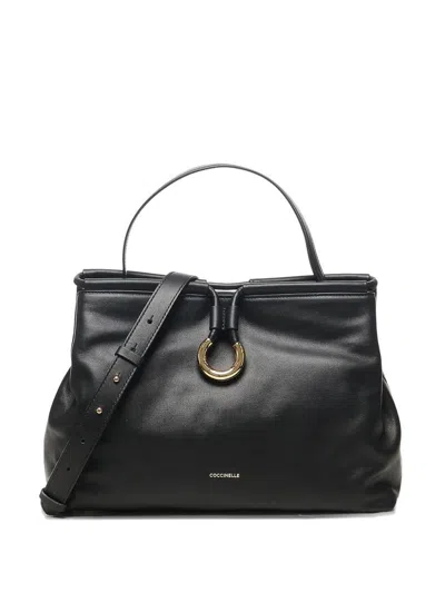 Coccinelle Ring-detail Top-handle Bag In Black