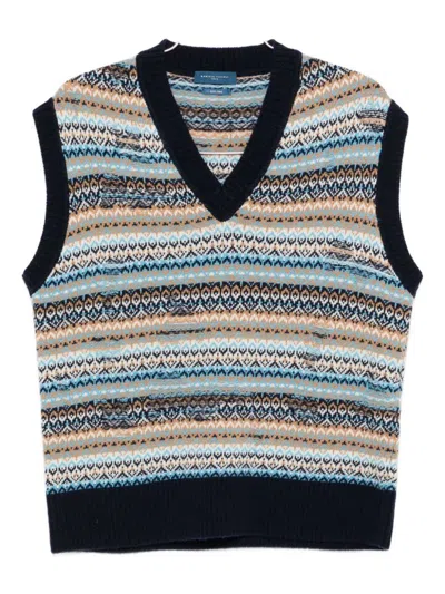 Daniele Fiesoli Fair Isle-pattern V-neck Sleeveless Vest In Multi
