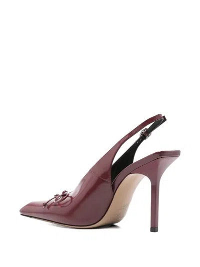 Jacquemus Bordeaux Pointed-toe Slingback Pumps With Bow Detail In Red