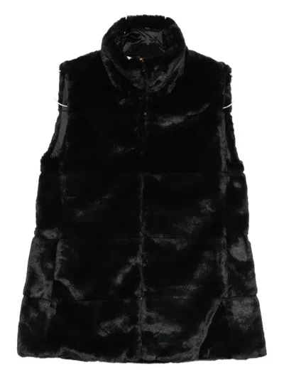 Save The Duck Faux-fur Vest In Black