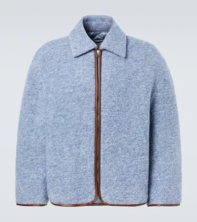 Jw Anderson Textured Zip-front Jacket In Blue