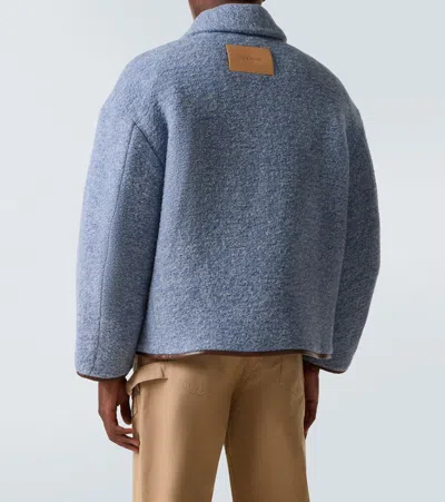 Jw Anderson Textured Zip-front Jacket In Blue