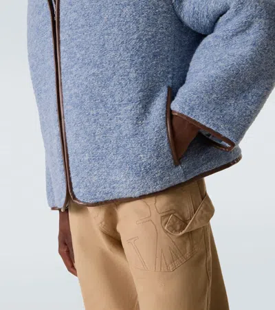 Jw Anderson Textured Zip-front Jacket In Blue