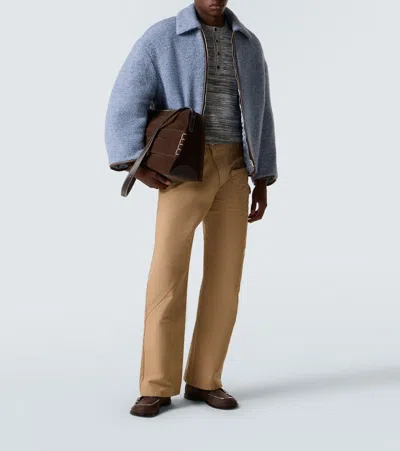 Jw Anderson Textured Zip-front Jacket In Blue