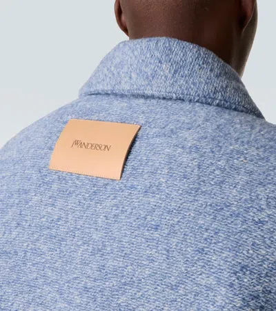 Jw Anderson Textured Zip-front Jacket In Blue