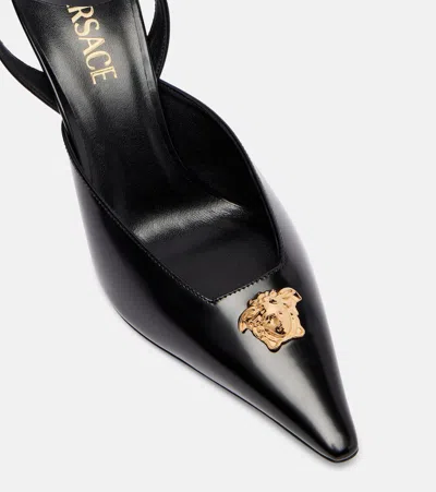 Versace Medusa Patent Calfskin Stiletto Pump In Black