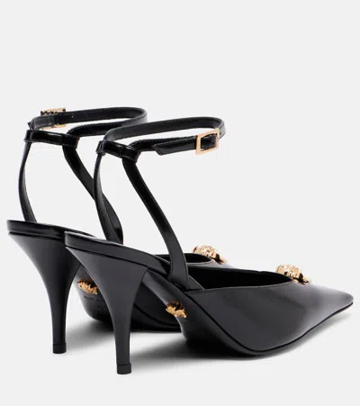 Versace Medusa Patent Calfskin Stiletto Pump In Black