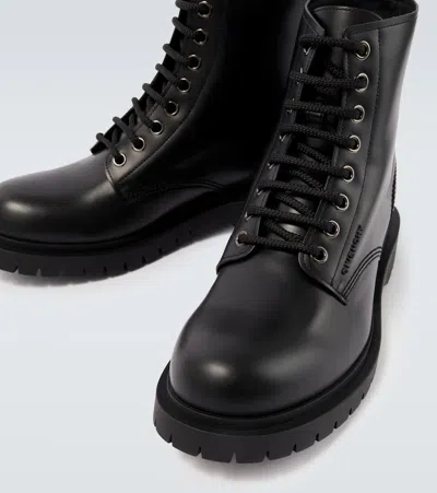 Givenchy Chunky Sole Leather Ankle Boots With Pull Tab In Black