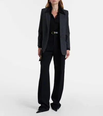 Nili Lotan Diane Single Breasted Blazer In Espresso Check In Gray