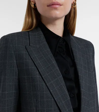 Nili Lotan Diane Single Breasted Blazer In Espresso Check In Gray