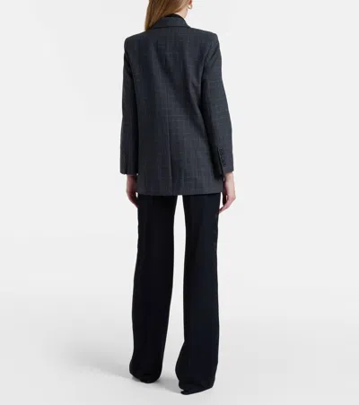 Nili Lotan Diane Single Breasted Blazer In Espresso Check In Gray