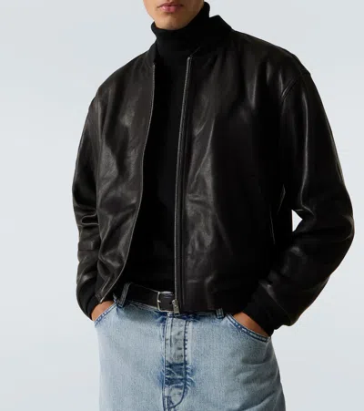 Frame Genuine Shearling Lined Bomber Jacket In Brown