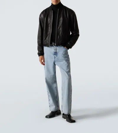 Frame Genuine Shearling Lined Bomber Jacket In Brown