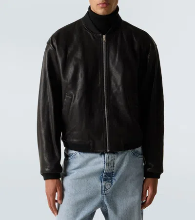 Frame Genuine Shearling Lined Bomber Jacket In Brown