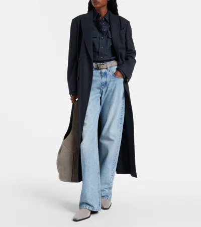 Brunello Cucinelli Monili Suede Knee-high Boots In Gray