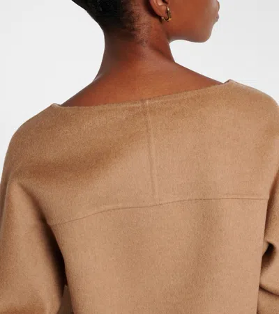 Max Mara Studio Basic Virgin Wool Sweater In Brown