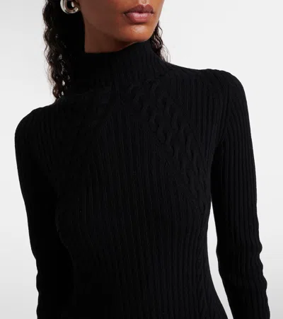 Max Mara Zelanda Wool And Cashmere Midi Dress In Black