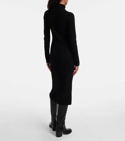 Max Mara Zelanda Wool And Cashmere Midi Dress In Black