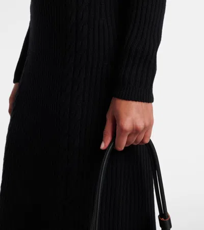 Max Mara Zelanda Wool And Cashmere Midi Dress In Black
