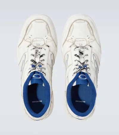 Balenciaga Coastal Inspired Sneakers Featuring Textured Sole In White