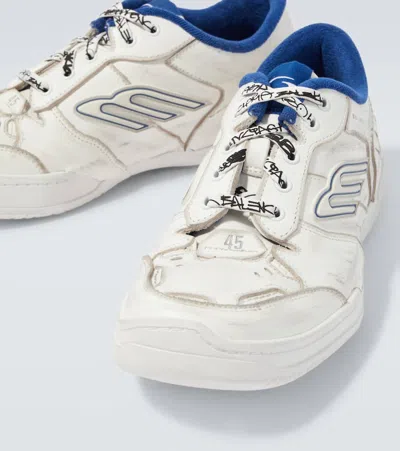 Balenciaga Coastal Inspired Sneakers Featuring Textured Sole In White