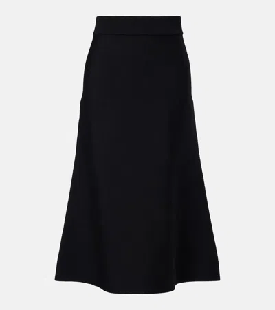 Dorothee Schumacher Sharp Ambition Wool-blend Midi Skirt In Black