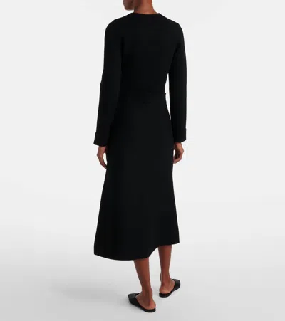Dorothee Schumacher Sharp Ambition Wool-blend Midi Skirt In Black