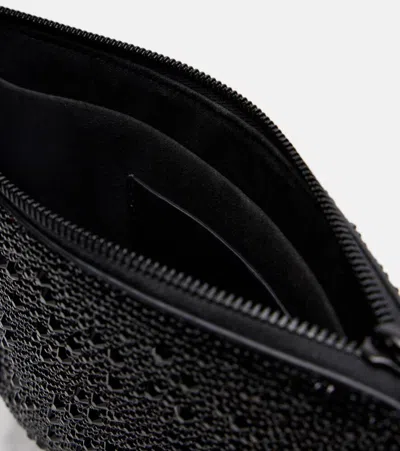 Alexander Mcqueen Skull Knuckle Studded Leather Pouch In Black