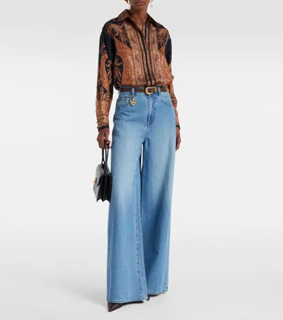 Zimmermann Longline Paisley Pattern Top In Brown