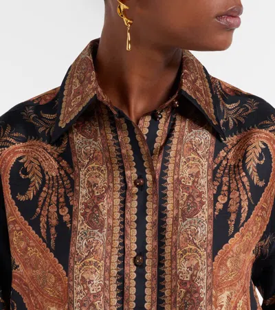 Zimmermann Longline Paisley Pattern Top In Brown
